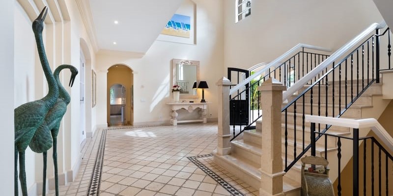 Elegant Main Hall With Grand Entrance In Luxury Villa In Portugal
