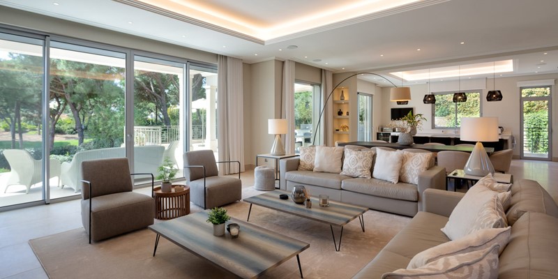 Open Plan Lounge With Smart TV In Luxury Villa