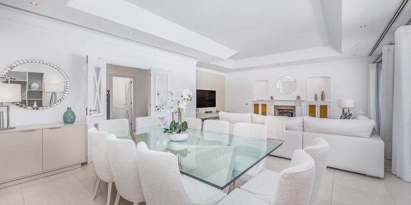 Living Room With Elegant Dining Table