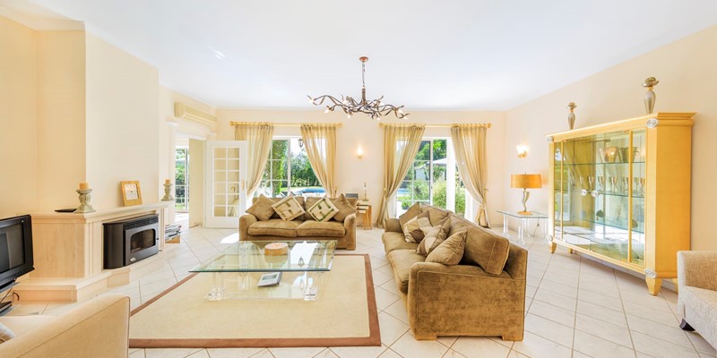 Modern Living Room With Patio Doors Overlooking Garden