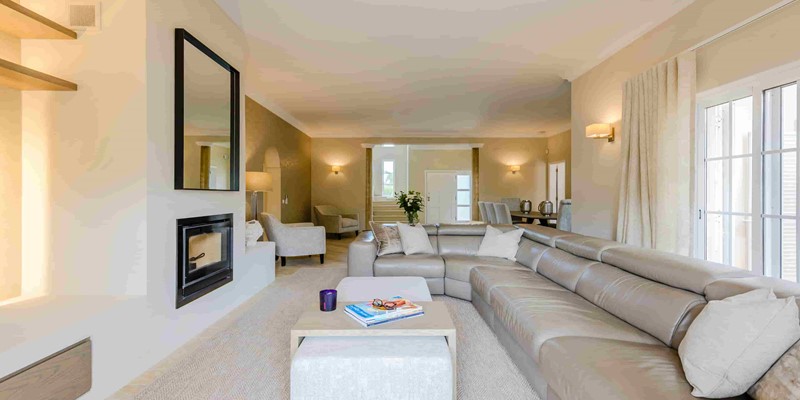 Spacious Living Room Fireplace Luxury Villa