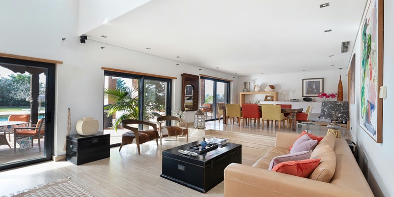 Spacious Lounge With Terrace Access In A Luxury Villa