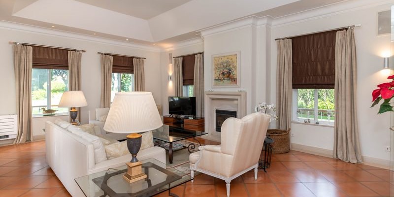 Villa Living Area With Sliding Doors To Pool