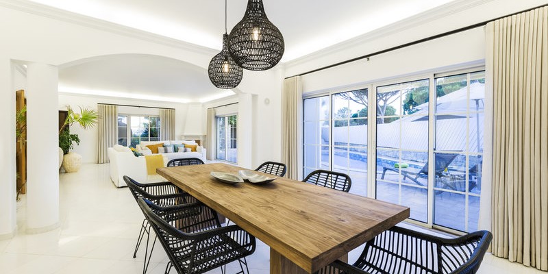 Dining Area With Patio Doors Luxury Villa Algarve