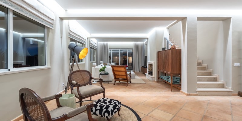 Modern Family Holiday Villa Open Plan Living Room Vale Do Lobo