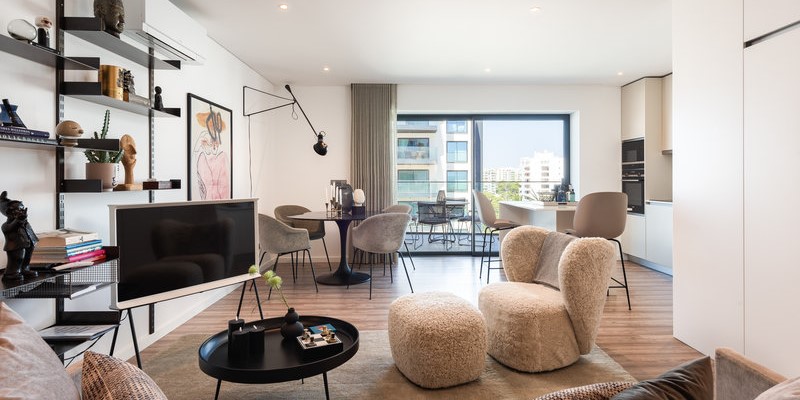 Open Plan Living Room Holiday Apartment Quarteira