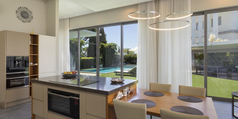 Algarve Villa Kitchen Dining Table Pool View