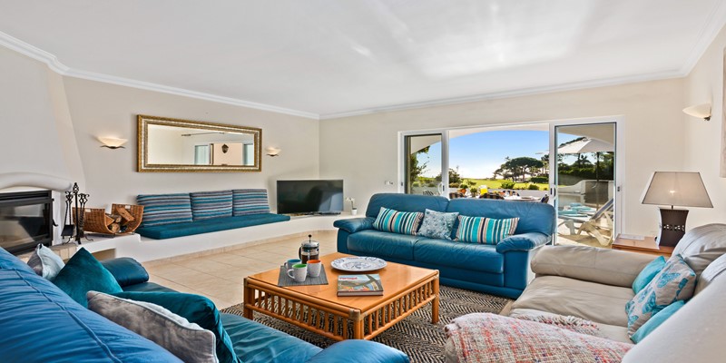 Living Room With Golf Course View