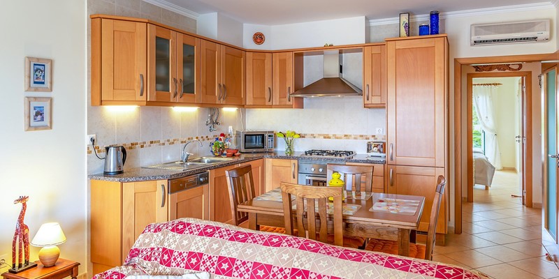 Open Plan Kitchen And Living Room In Holiday Apartment Algarve