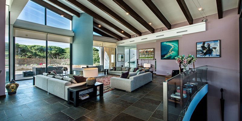 Bright Living Area With Vaulted Ceiling In Luxury Holiday Villa Portugal