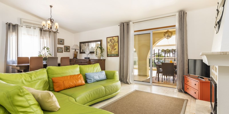 Living Area With Access To Covered Dining Terrace Vale Do Lobo