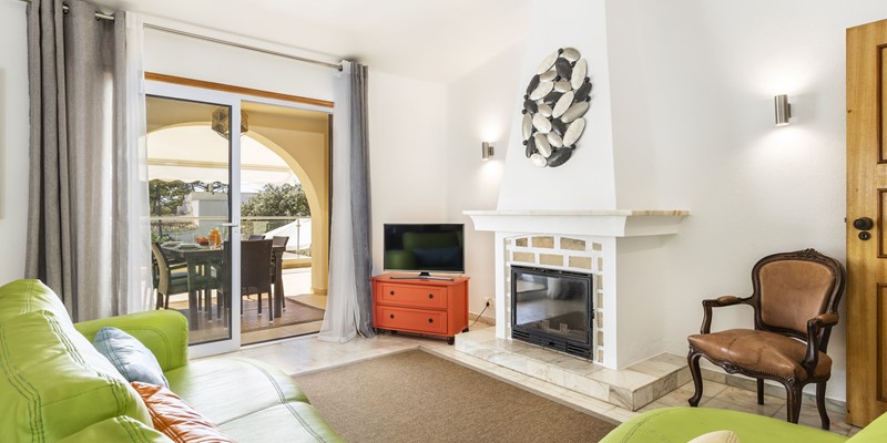 Living Room With Fireplace And TV Vale Do Lobo Vacation