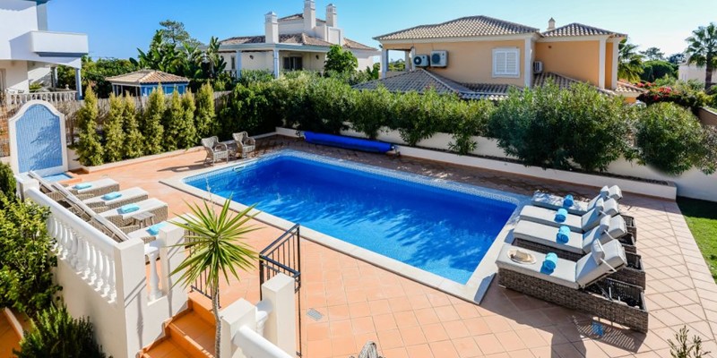 Private Terrace Overlooking Swimming Pool Rental Villa